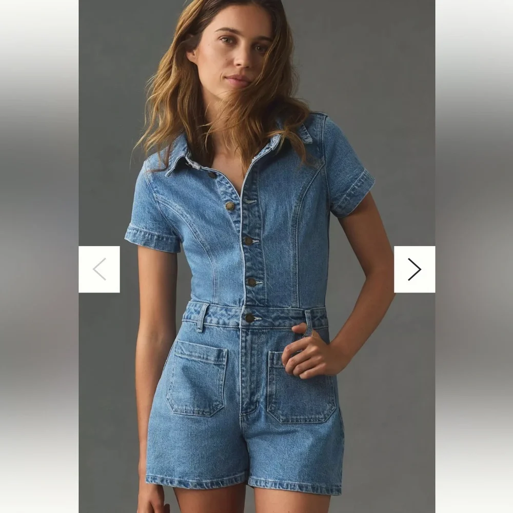 Rollas sailor denim romper. - Picture 1 of 4